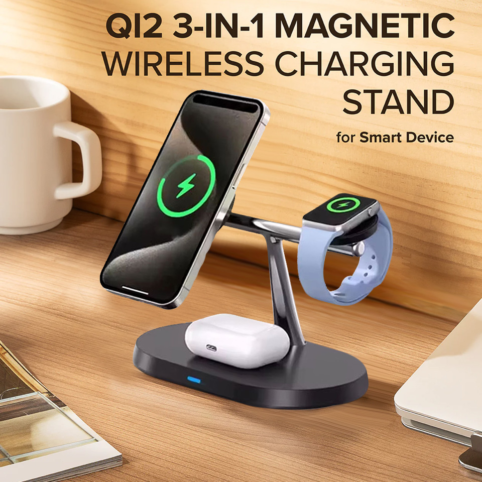 Smartwatch Ac - 3-in-1 Magnetische Draadloze Oplaadstandaard voor MagSafe