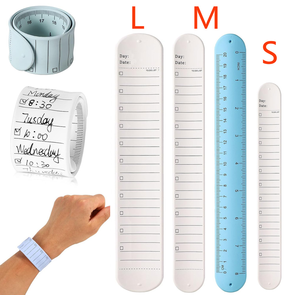 Silicone Band Replacement - Siliconen polsnotitieblok, herbruikbare polsband voor takenlijst,