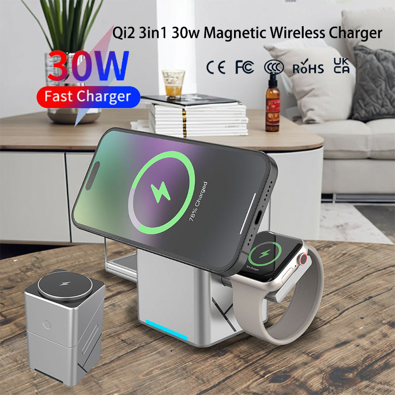 Smartwatch Touch - 15W Touch Rotating Magnetische Multifunctionele 3-in-1