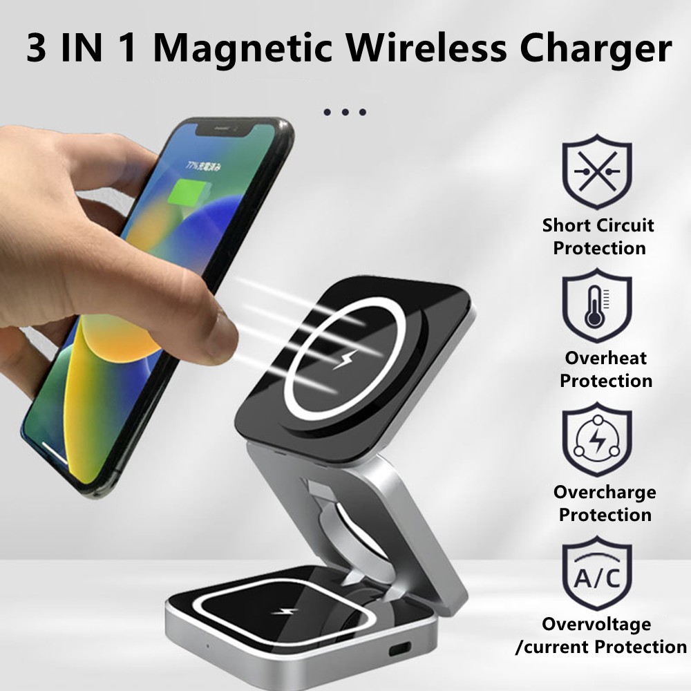 Smartwatch Ac - Opvouwbare magnetische draadloze laderstandmagneet Magneet snellaadstation
