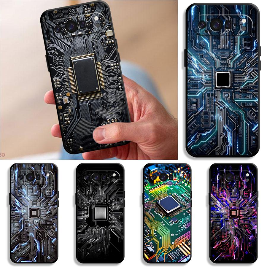 Google Pixel 9 Pro - Retro printplaat telefoonhoesje voor Google Pixel
