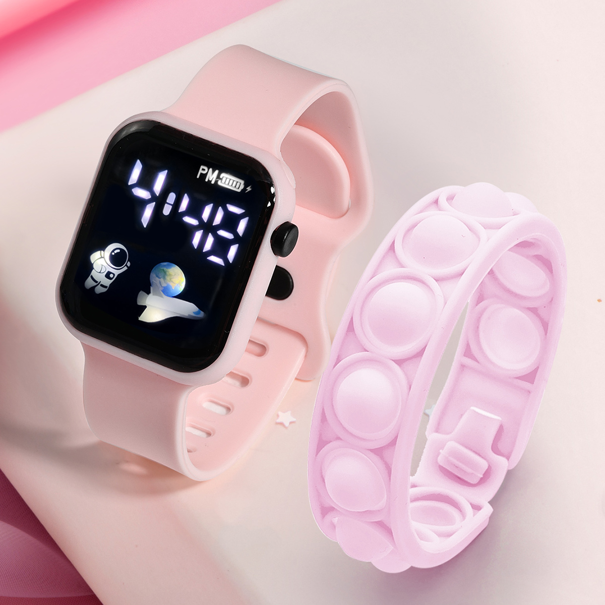 Smartwatch Touch - 2 Stuks Kinder Slim Horloge Armband