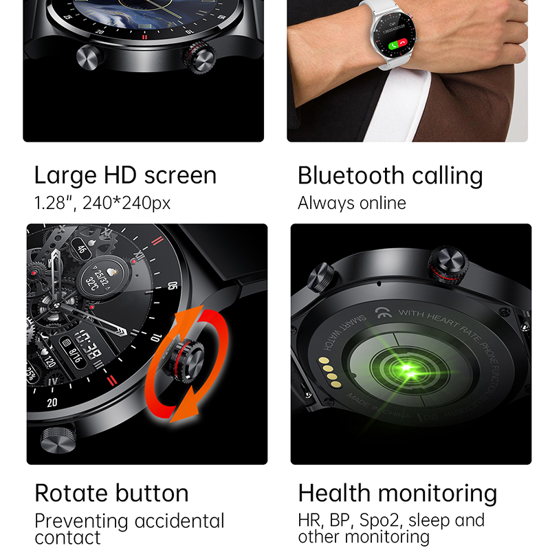 GPS ECG + PPG Bluetooth-oproep - Smartwatch Faces recensie en prijs