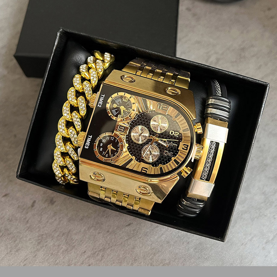 Luxe rechthoekig goud-zilveren - Smartwatch Faces recensie en prijs