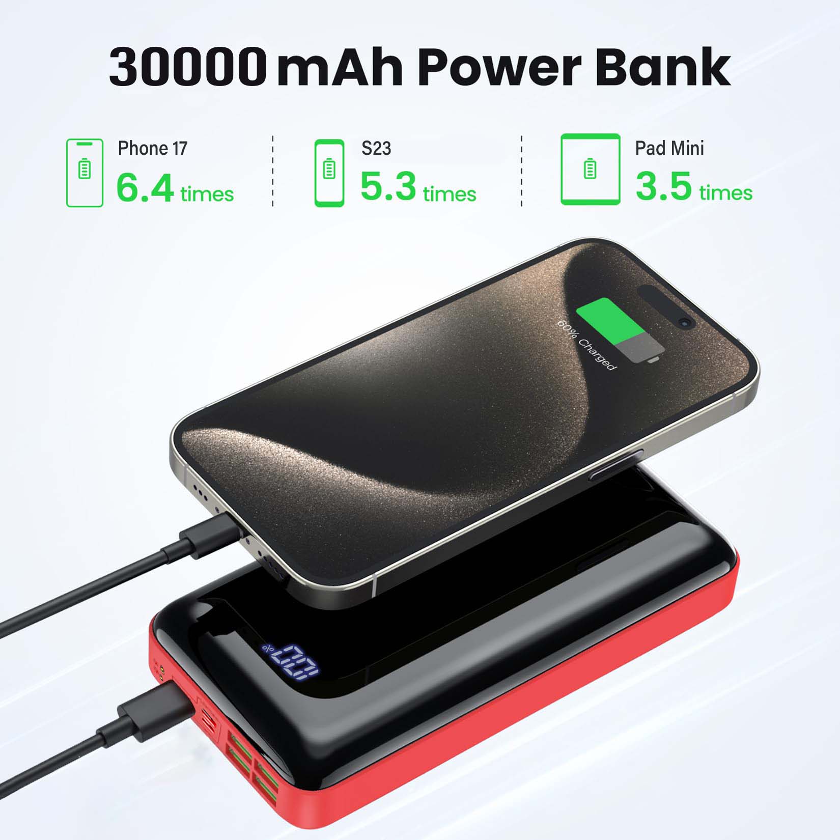 Draagbare oplader 30000mah Pow - Smartwatch Ac recensie en prijs