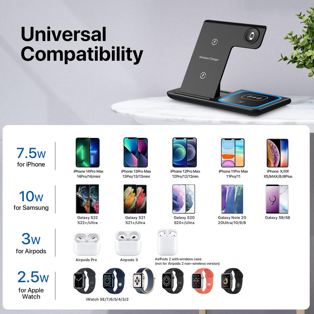 Draadloze opladerhouder 3-in-1 - Smartwatch Ac recensie en prijs