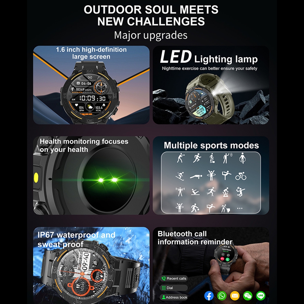 Outdoor Militaire Robuuste Sma - Smartwatch Faces recensie en prijs