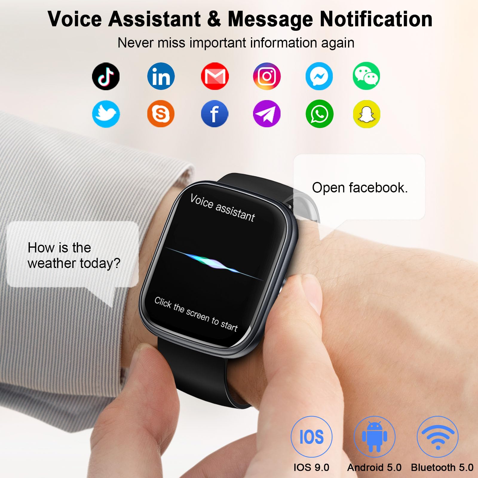 Smartwatch, 1,91 inch smartwat - Smartwatch Faces recensie en prijs